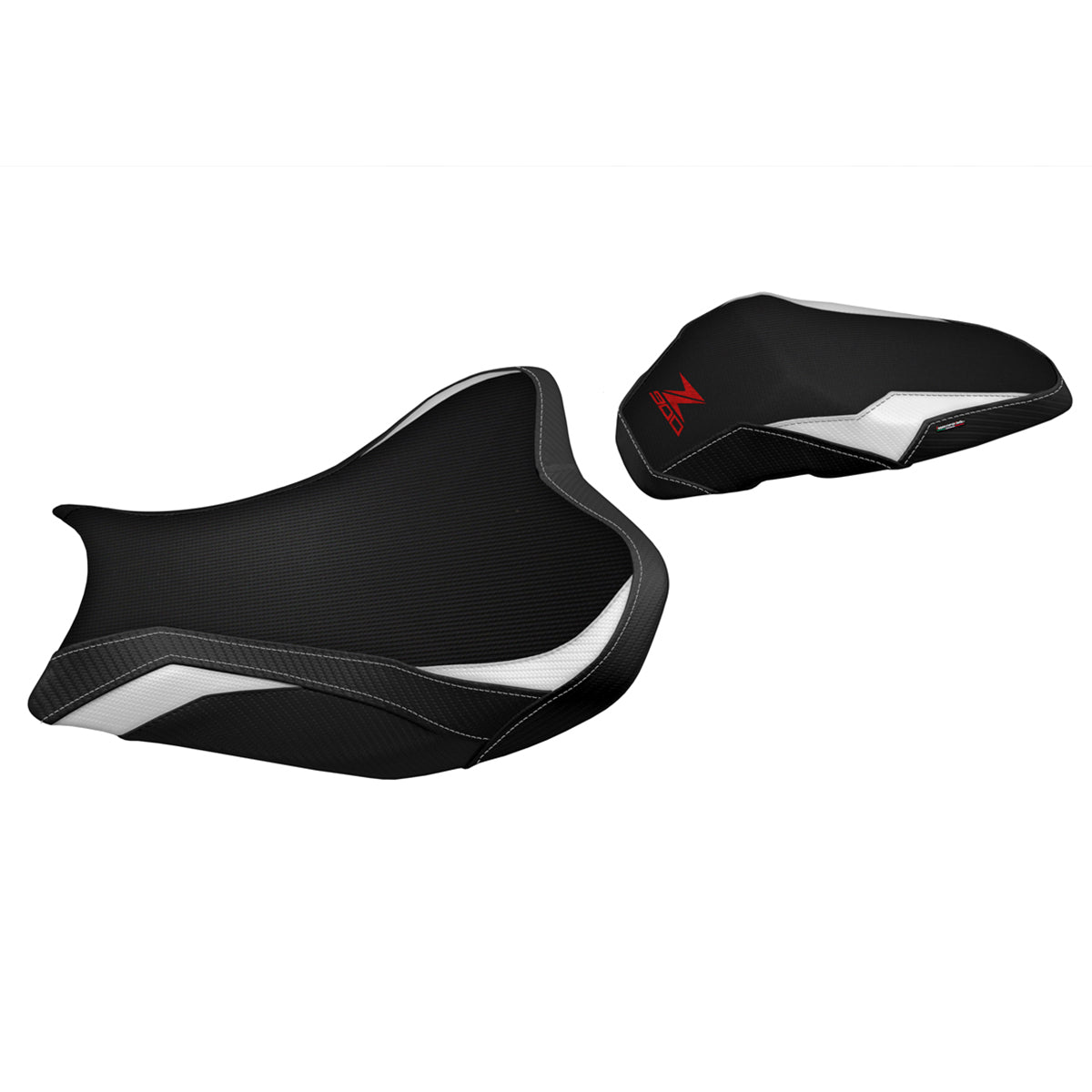 Funda de asiento Kawasaki Z900 2017-2024 Tappezzeria Italia TPZ en blanco, rojo y negro