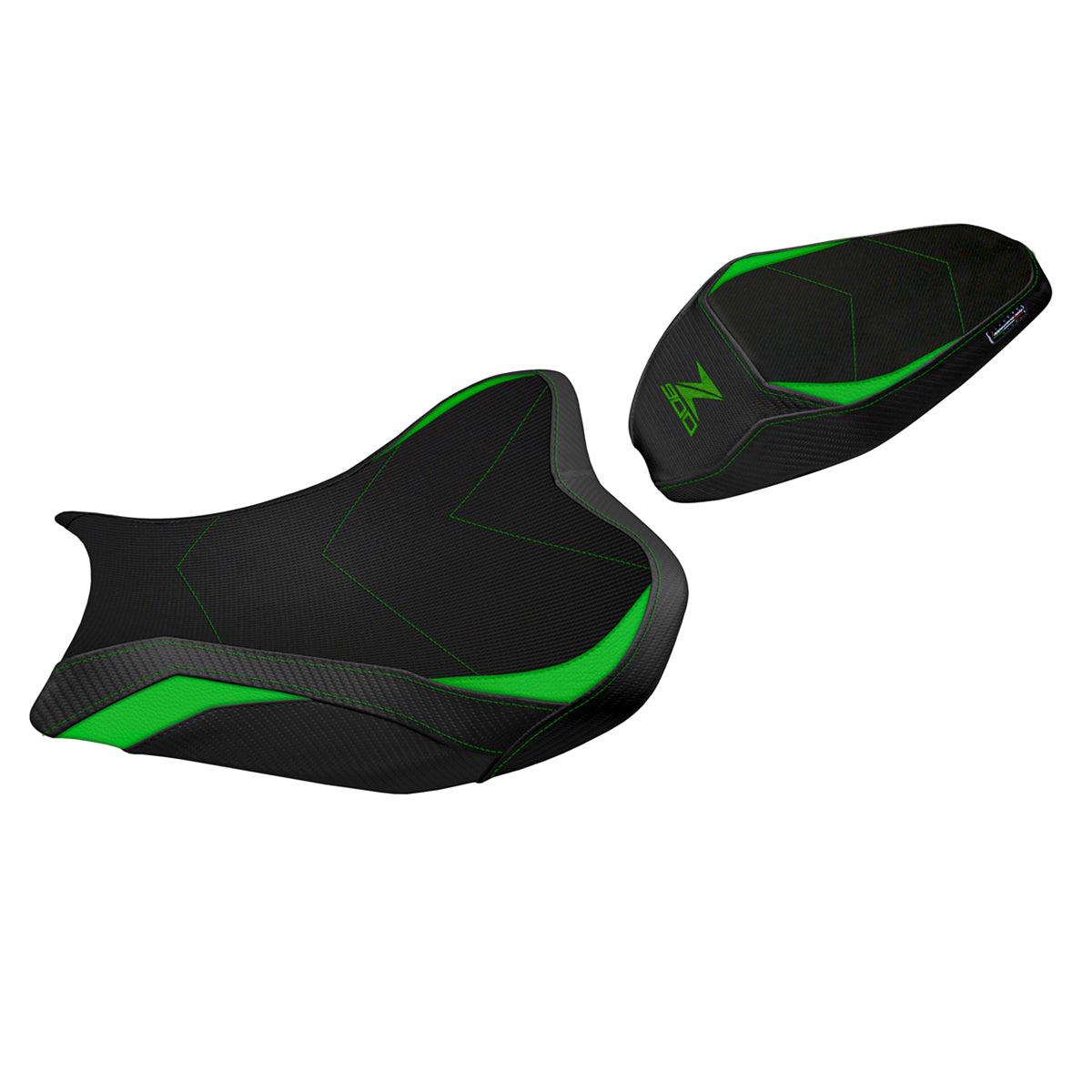 Funda de asiento Kawasaki Z900 2017-2024 Tappezzeria Italia TPZ Comfort en verde y negro