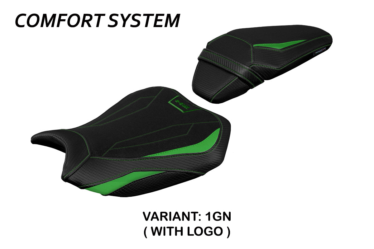 Funda de asiento Kawasaki ZH2 Z H2 2020-2025 Tappezzeria Italia TPZ Comfort Verde Negro