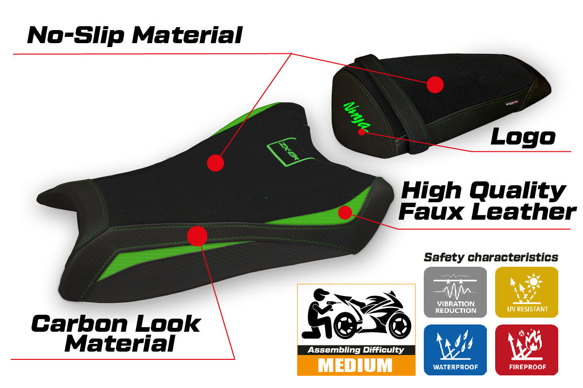 Kawasaki Ninja ZX10R 2011-2015 Seat Cover Tappezzeria Italia TPZ in Green