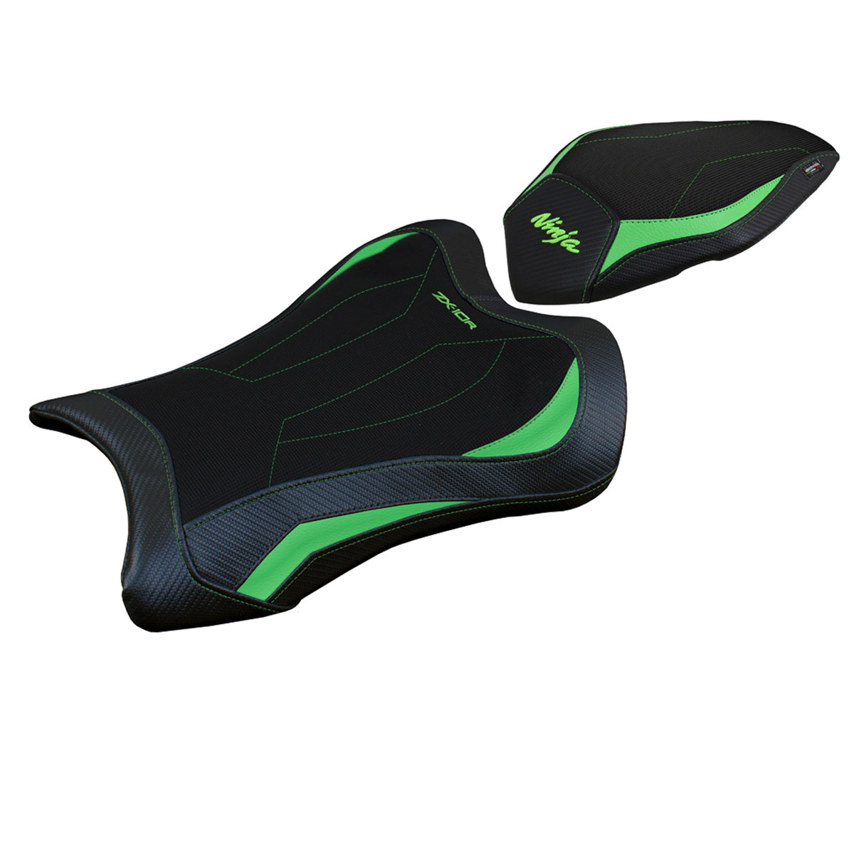 Funda de asiento Kawasaki Ninja ZX10R 2021-2025 Tappezzeria Italia TPZ Comfort en verde y negro