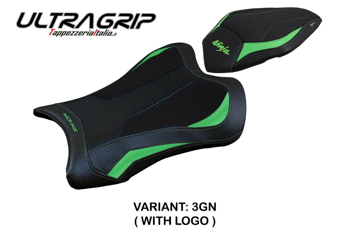 Kawasaki Ninja ZX10R 2021-2025 Seat Cover Tappezzeria Italia TPZ Ultragrip in Green and Black