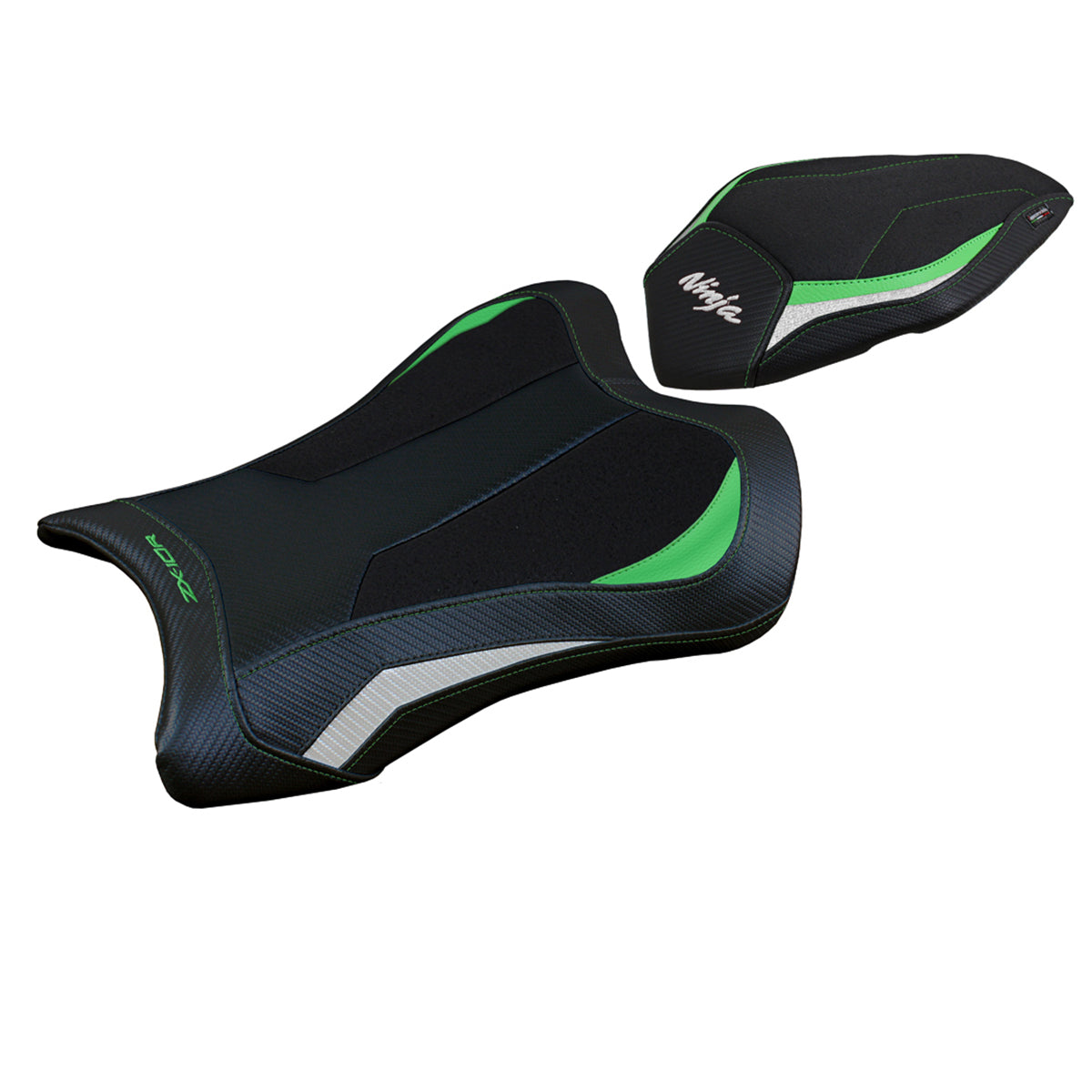 Kawasaki Ninja ZX10R 2021-2025 Seat Cover Tappezzeria Italia TPZ Ultragrip in Green and White