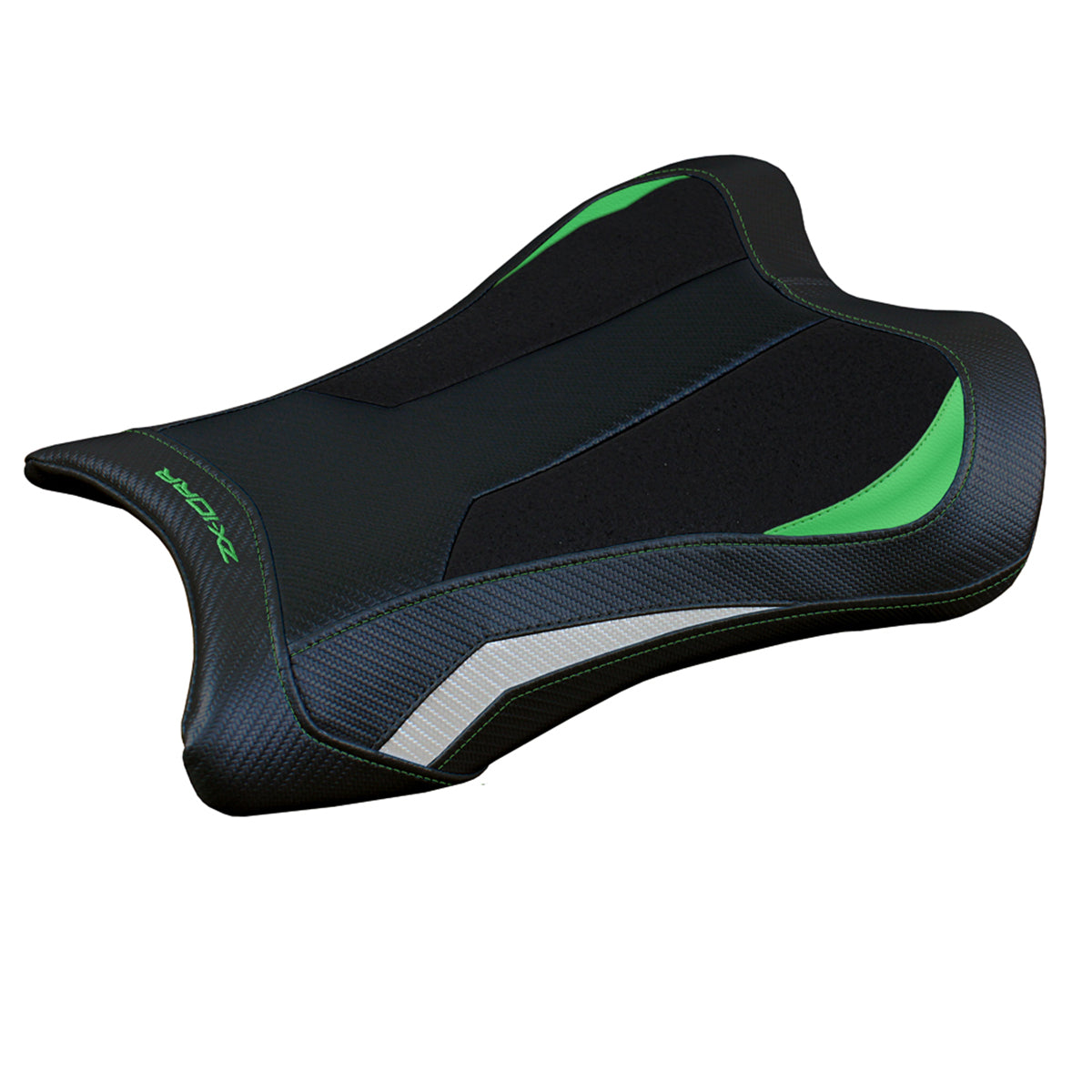 Kawasaki Ninja ZX10RR 2021-2025 Seat Cover Tappezzeria Italia TPZ Ultragrip in Green and White
