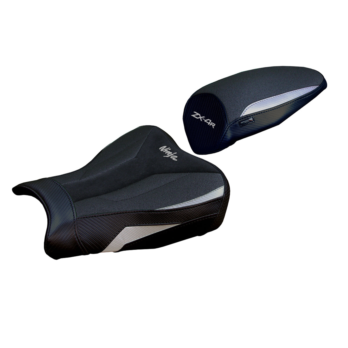 Kawasaki ZX4R 2023-2025 Seat Cover Tappezzeria Italia TPZ Ultragrip in Silver and Black