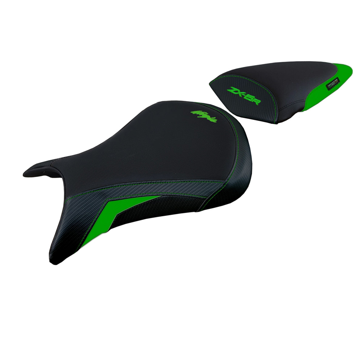 Kawasaki Ninja ZX6R 2005 2006 Seat Cover Tappezzeria Italia TPZ Comfort in Green and Black