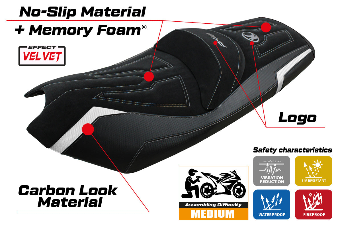 Kymco AK 550 2017-2024 Seat Cover Tappezzeria Italia TPZ Comfort in Silver