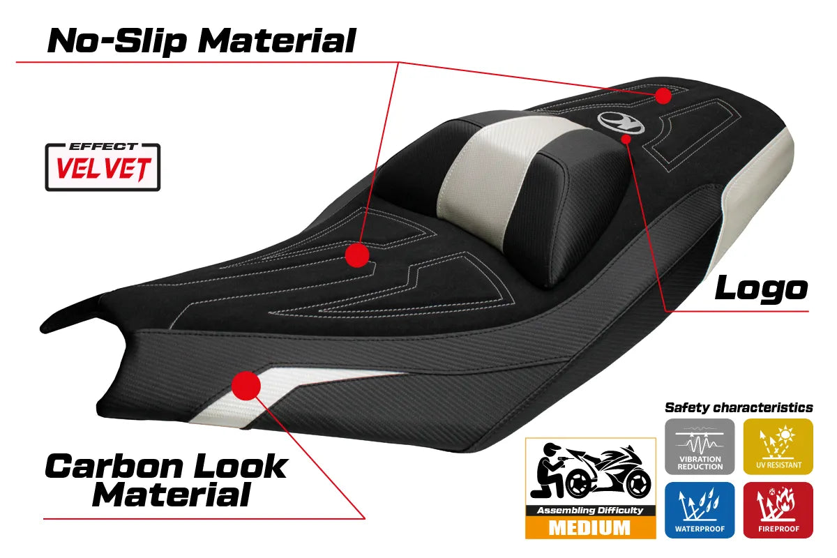 Kymco AK575 Premium 2025-2026 Seat Cover TPZ Italia White Black