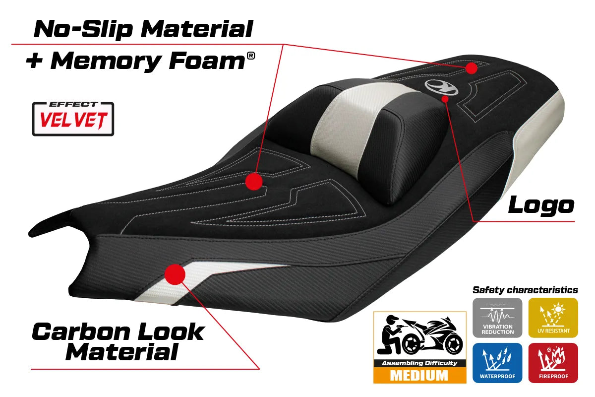 Kymco AK575 Premium 2025-2026 Seat Cover TPZ Italia Comfort White Black