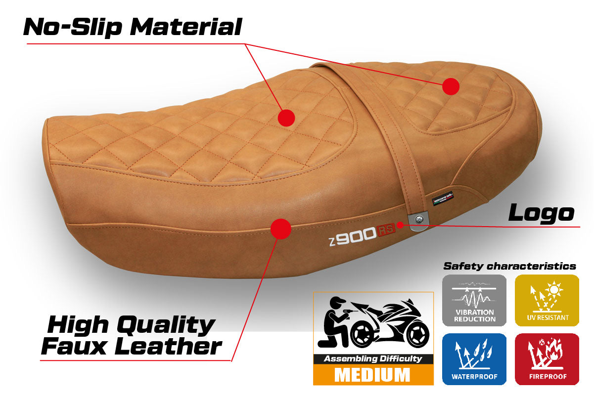 Kawasaki Z900RS 2018-2025 Seat Cover Tappezzeria Italia TPZ Leather Camel