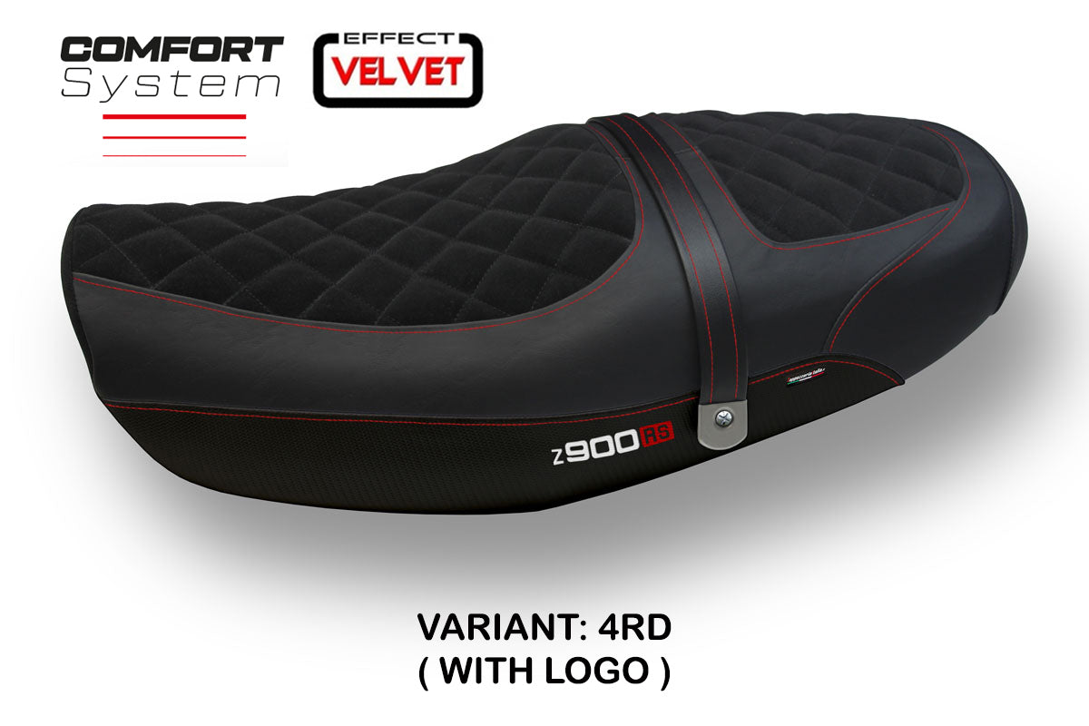 Funda de asiento Kawasaki Z900RS 2018-2025 Tappezzeria Italia TPZ Velvet Comfort Red