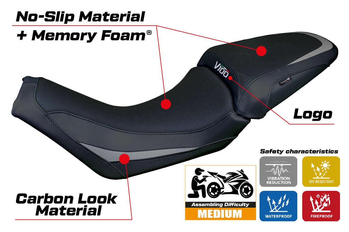 Moto Guzzi V100 Mandello 2022-2025 Seat Cover Tappezzeria Italia TPZ Comfort Grey