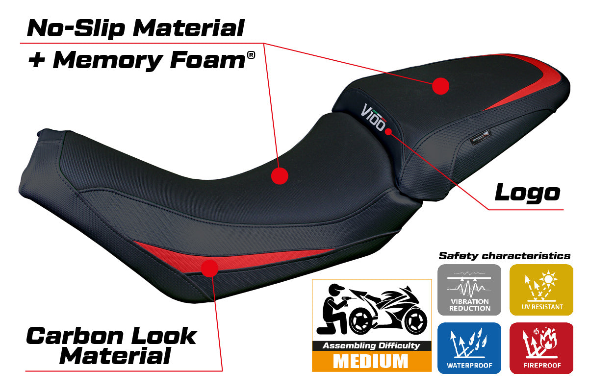 Moto Guzzi V100 Mandello 2022-2025 Seat Cover Tappezzeria Italia TPZ Comfort Red