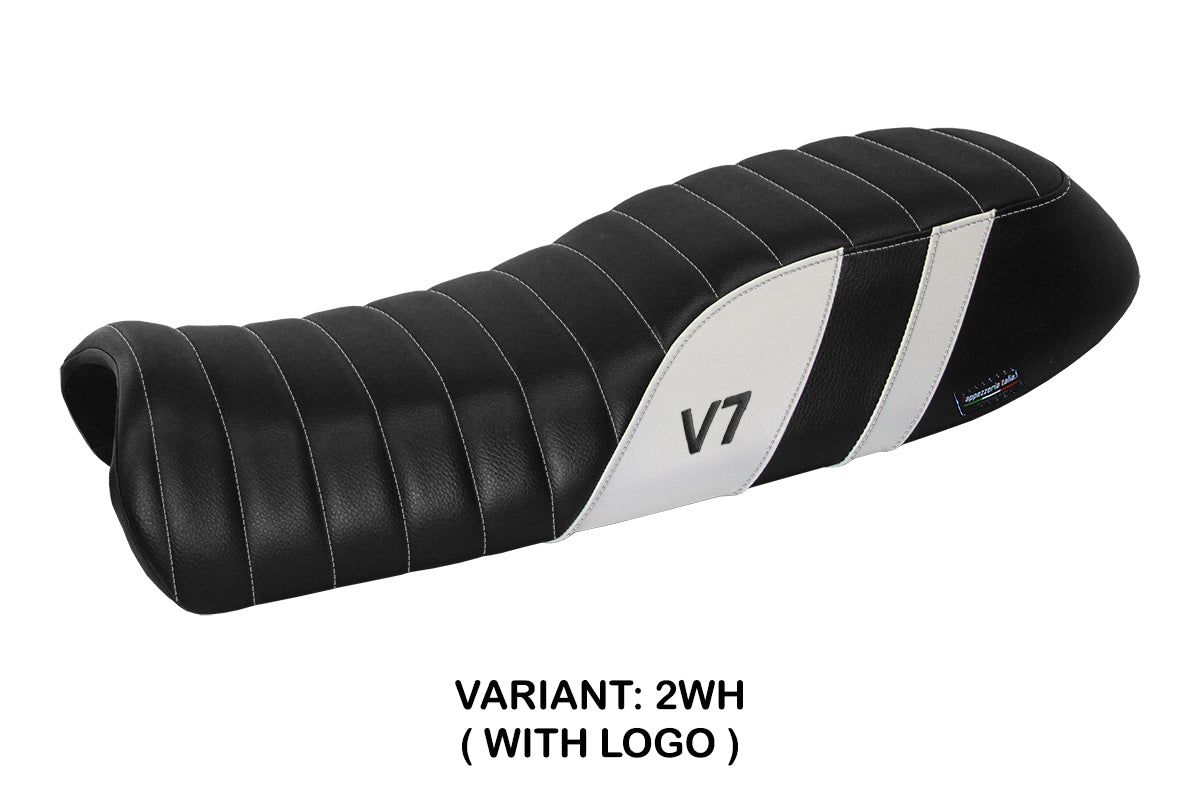 Moto Guzzi V7 2011-2020 Seat Cover Tappezzeria Italia TPZ in White and Black