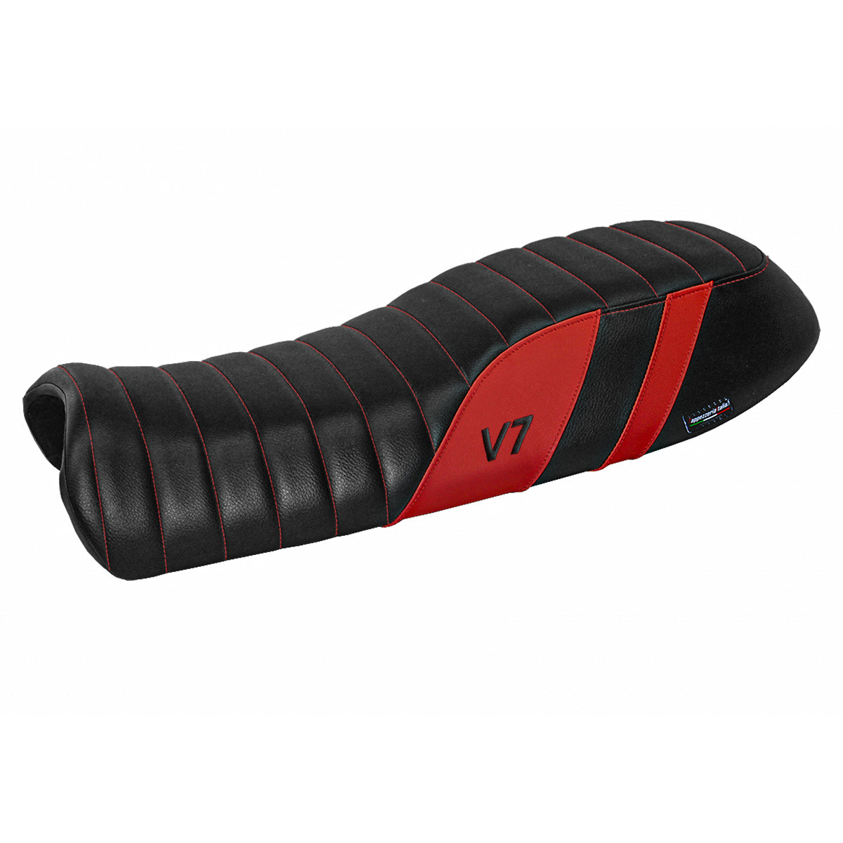 Moto Guzzi V7 2011-2020 Seat Cover Tappezzeria Italia TPZ in Red and Black