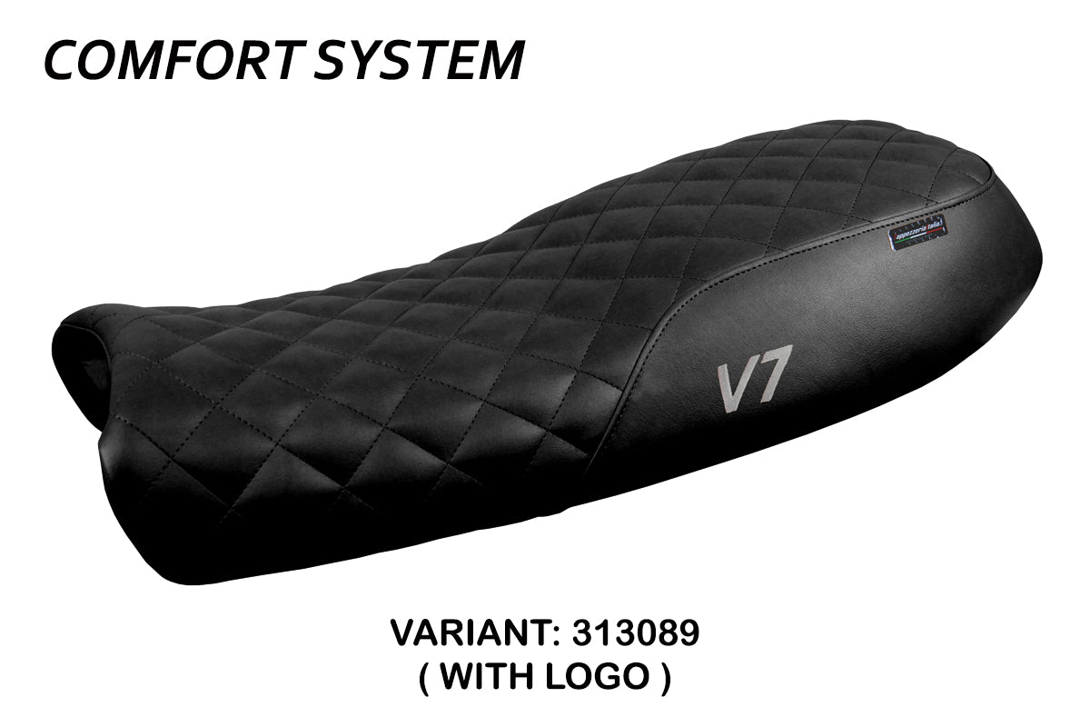 Funda de asiento Moto Guzzi V7 2011-2020 Tappezzeria Italia TPZ Comfort en negro vintage