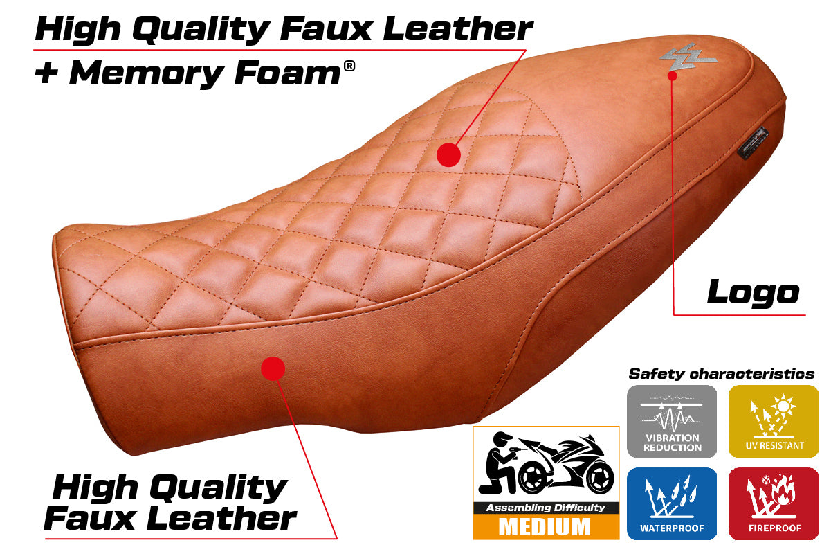 Moto Morini Seiemmezzo 2022-2025 Seat Cover Tappezzeria Italia TPZ Comfort in Vintage Brick