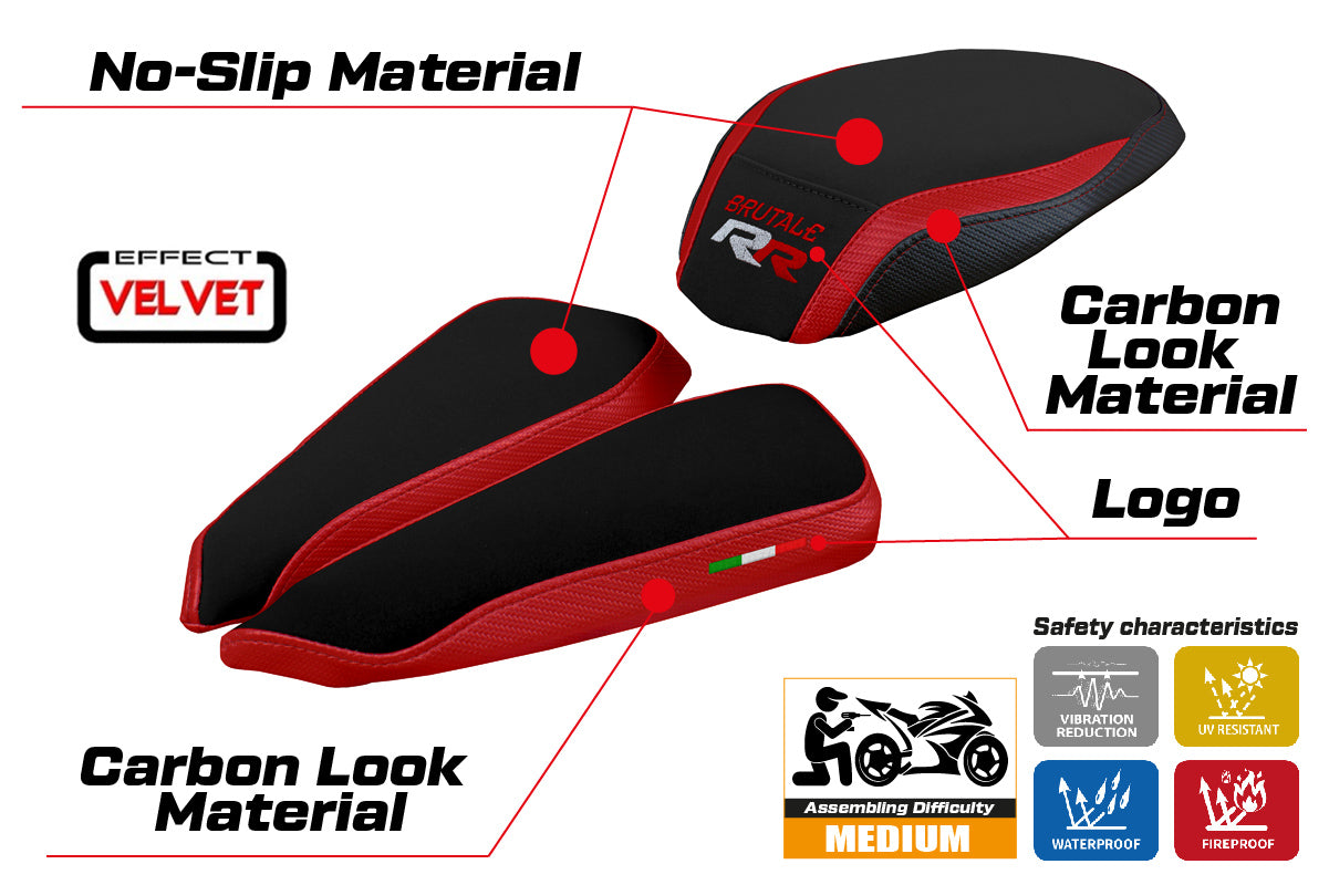 MV Agusta Brutale 1000RR 2020-2025 Seat Cover Tappezzeria Italia TPZ in Red and Black