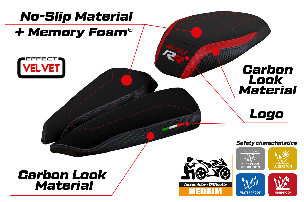 MV Agusta Brutale 1000RR 2020-2025 Seat Cover Tappezzeria Italia TPZ Comfort in Black