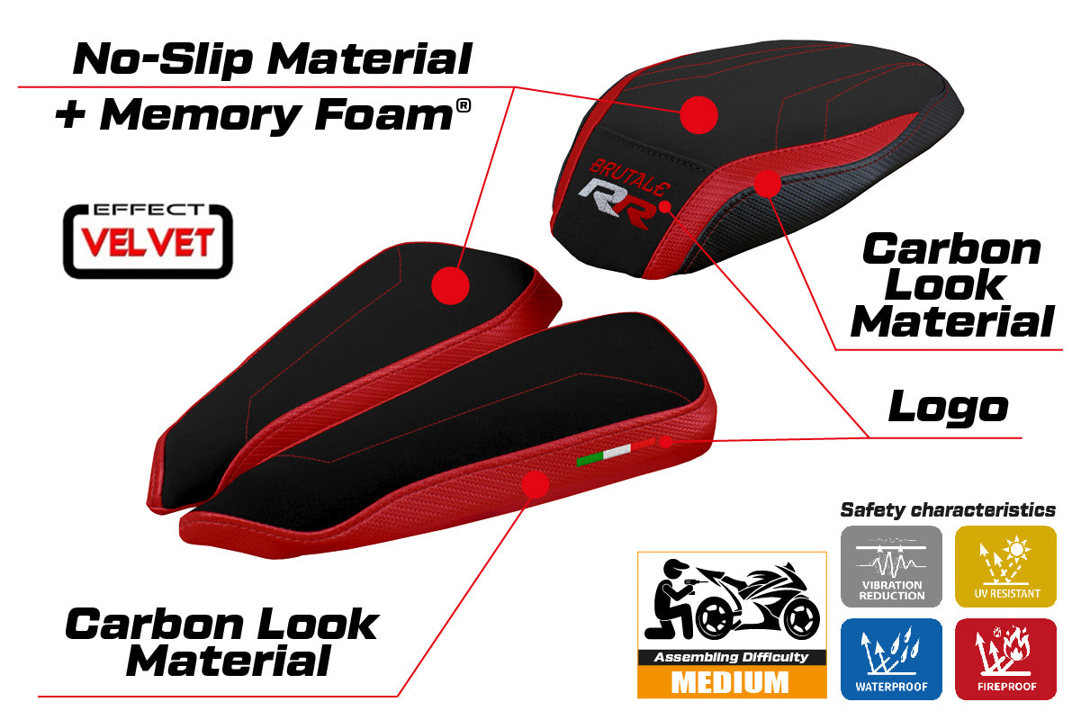 MV Agusta Brutale 1000RR 2020-2025 Seat Cover Tappezzeria Italia TPZ Comfort in Red
