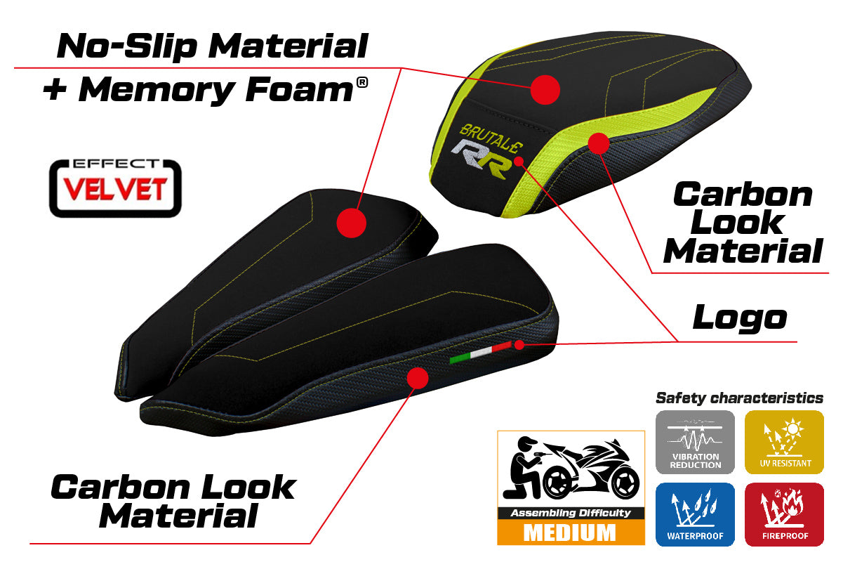MV Agusta Brutale 1000RR 2020-2025 Seat Cover Tappezzeria Italia TPZ Comfort in Yellow