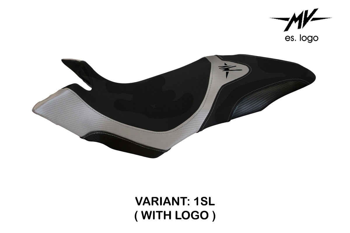 Funda de asiento Tappezzeria Italia TPZ para MV Agusta Dragster 800 2014-2018 en color plata