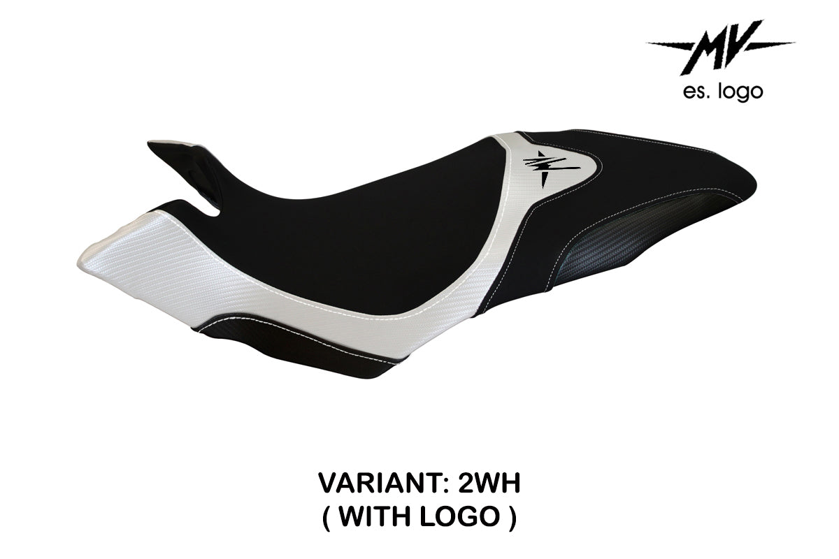 Funda de asiento Tappezzeria Italia TPZ para MV Agusta Dragster 800 2014-2018 en blanco