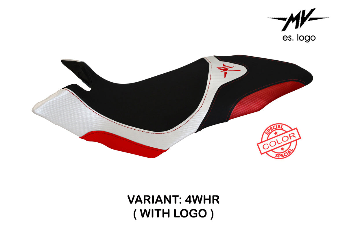 Funda de asiento MV Agusta Dragster 800 2014-2018 Tappezzeria Italia TPZ en blanco y rojo