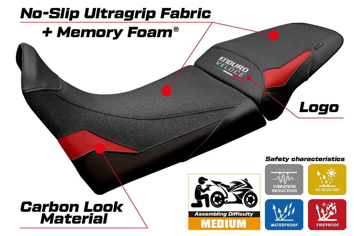 MV Agusta Enduro Veloce 2024-2025 Seat Cover Tappezzeria Italia TPZ Comfort Ultragrip Red