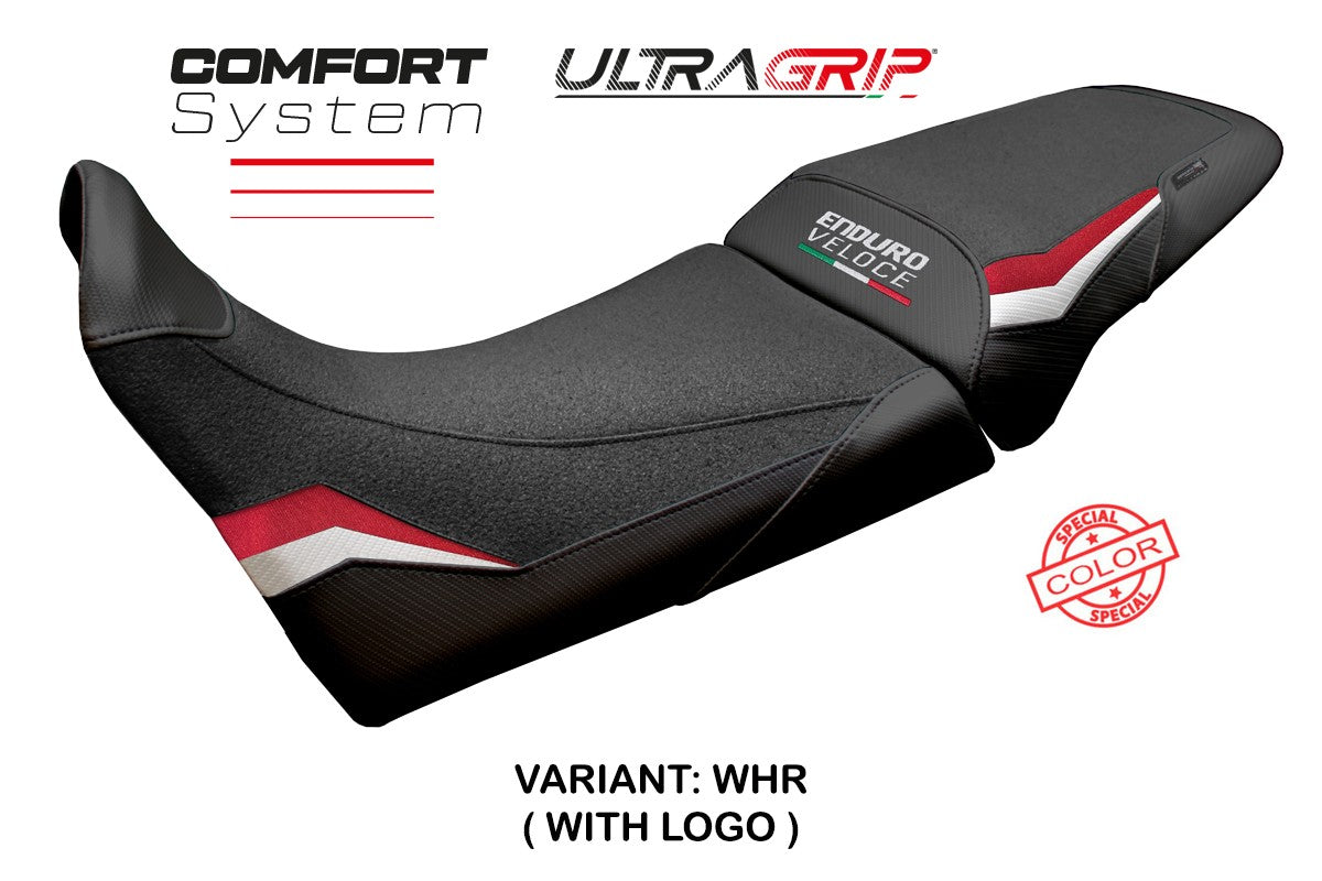 MV Agusta Enduro Veloce 2024-2025 Seat Cover Tappezzeria Italia TPZ Comfort Grip White Red