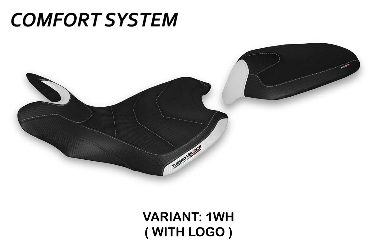 Funda para asiento MV Agusta Turismo Veloce 2021-2025 Tappezzeria Italia TPZ Comfort en blanco