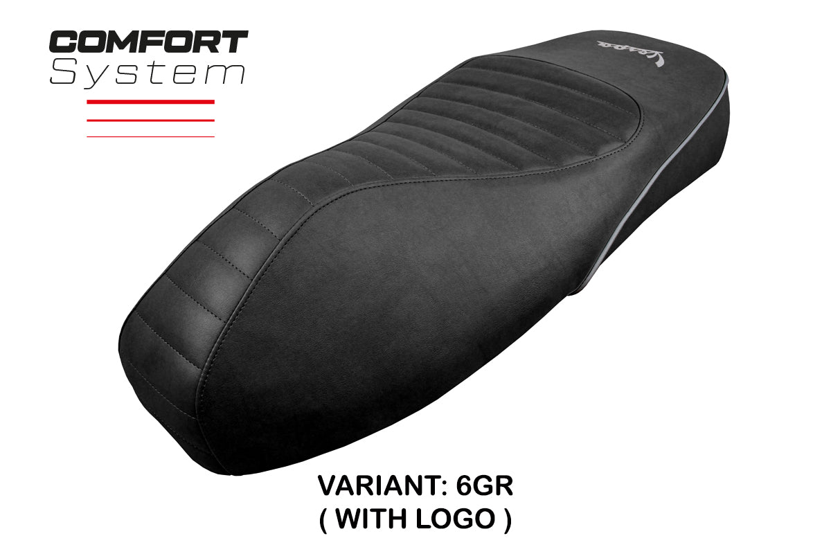 Funda de asiento Tappezzeria Italia TPZ Comfort para Vespa GTS 125 150 300 2009-2024 en gris