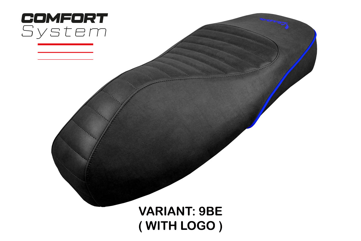 Funda de asiento Tappezzeria Italia TPZ Comfort para Vespa GTS 125 150 300 2009-2024 en azul