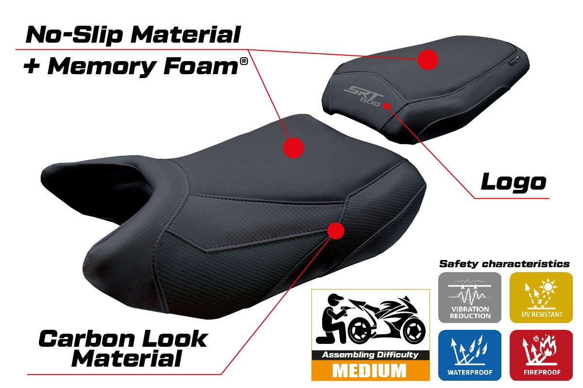 Funda de asiento QJ Motor SRT 800 X / S / SX 2023-2025 Tappezzeria Italia TPZ Comfort Black