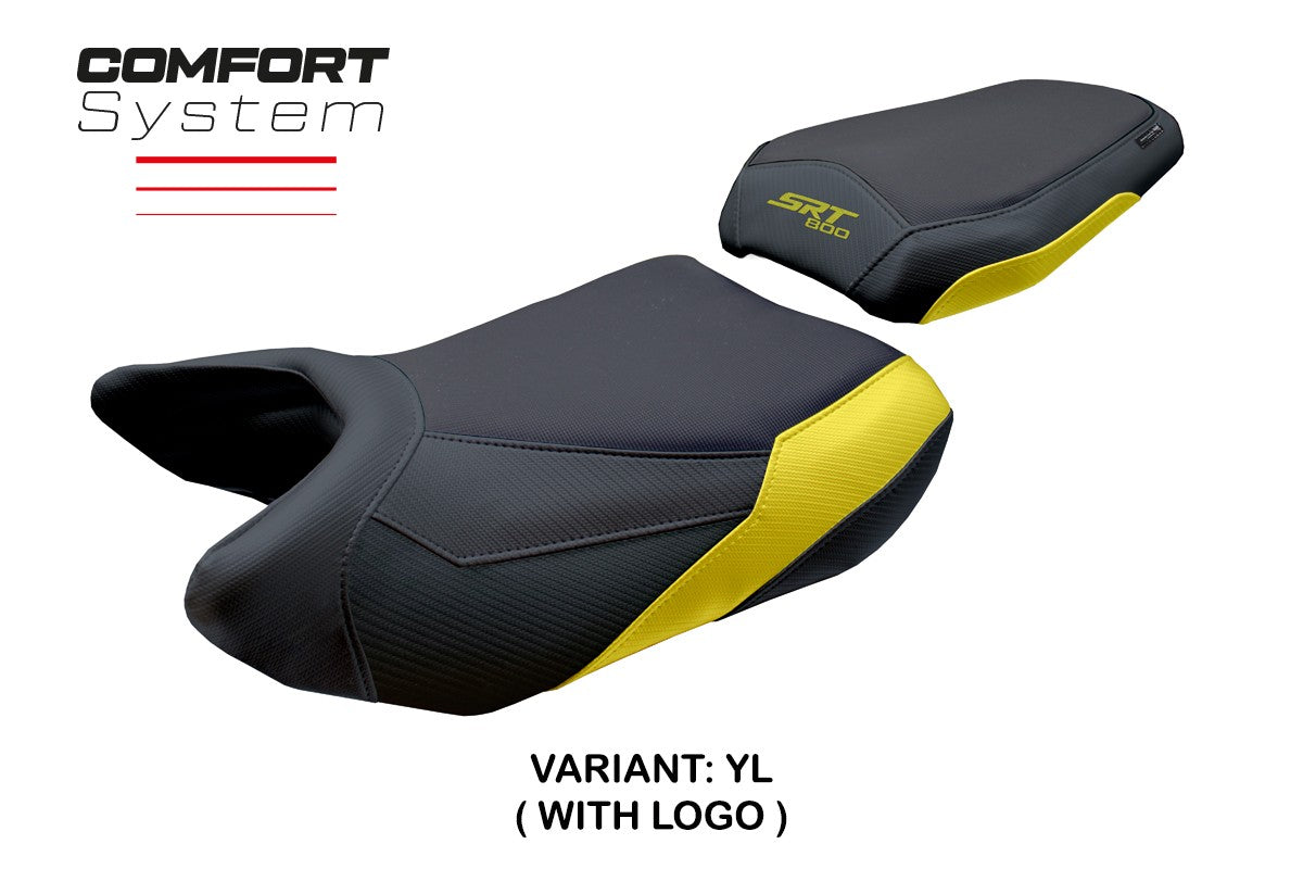 Funda de asiento QJ Motor SRT 800 X / S / SX 2023-2025 Tappezzeria Italia TPZ Comfort Amarillo Negro