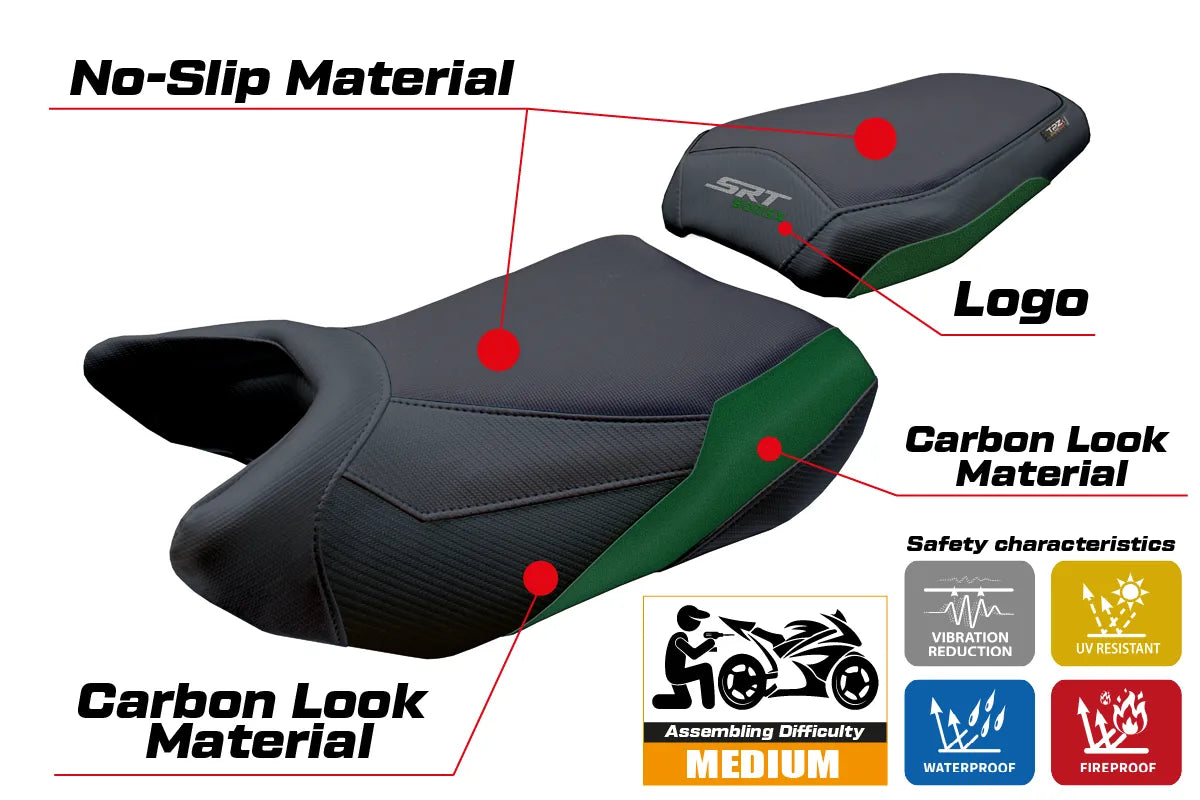 QJ Motor SRT 900 SX 2025-2026 Seat Cover TPZ Italia Military Green Black