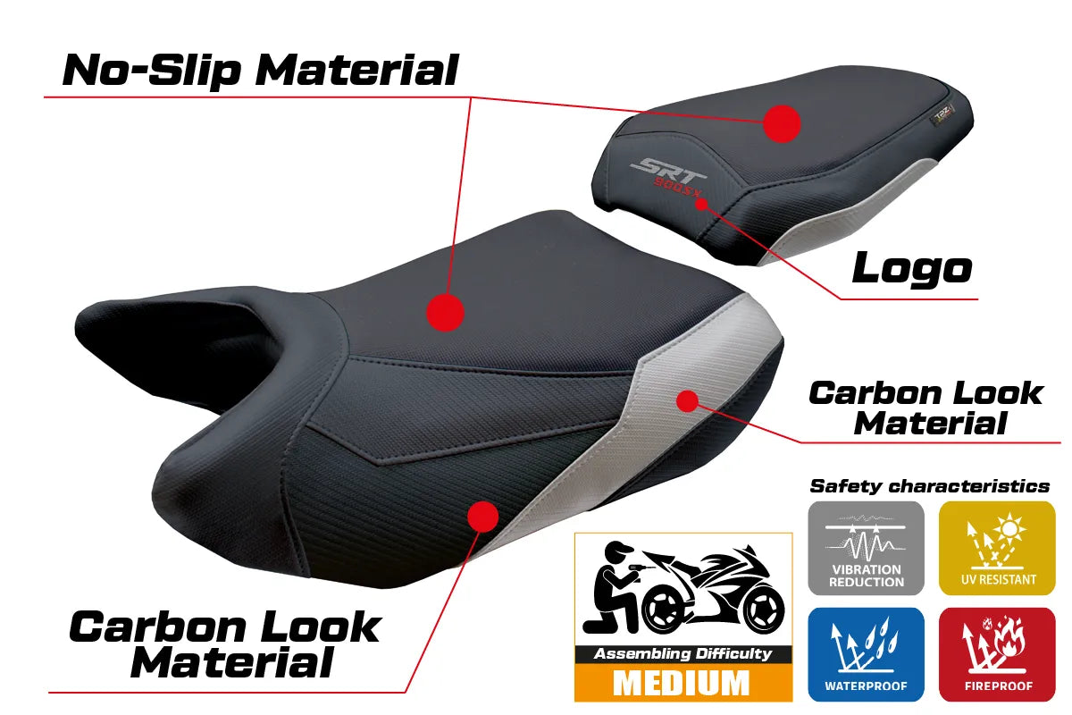 QJ Motor SRT 900 SX 2025-2026 Seat Cover TPZ Italia Silver Black