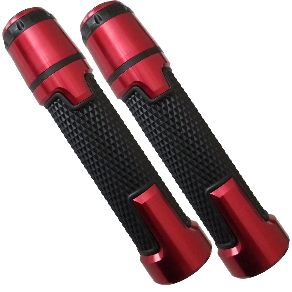 Yamaha YZF Black and Red Aluminum / Rubber Gel Grips