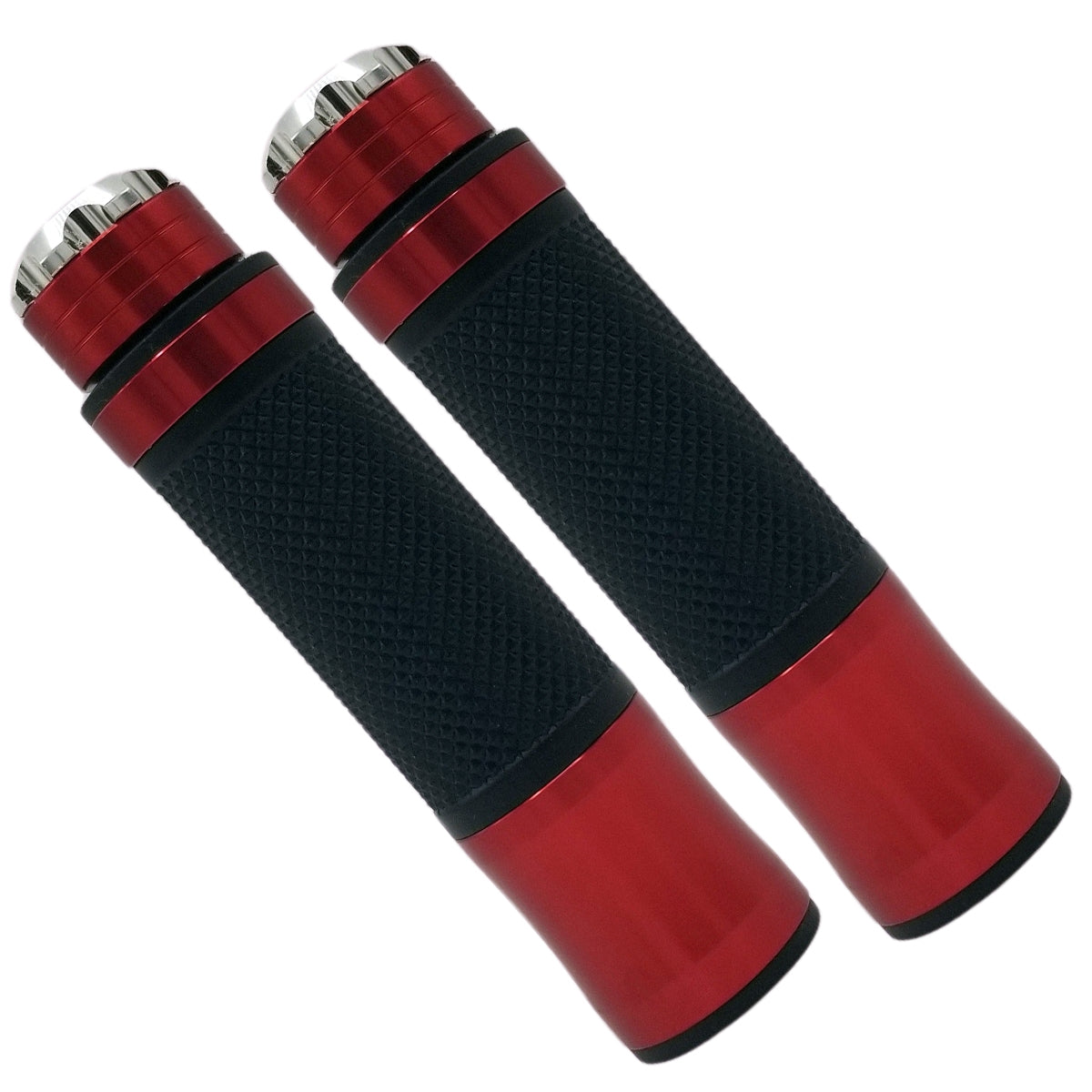 Honda CBR Chrome and Red Aluminum / Rubber Gel Grips