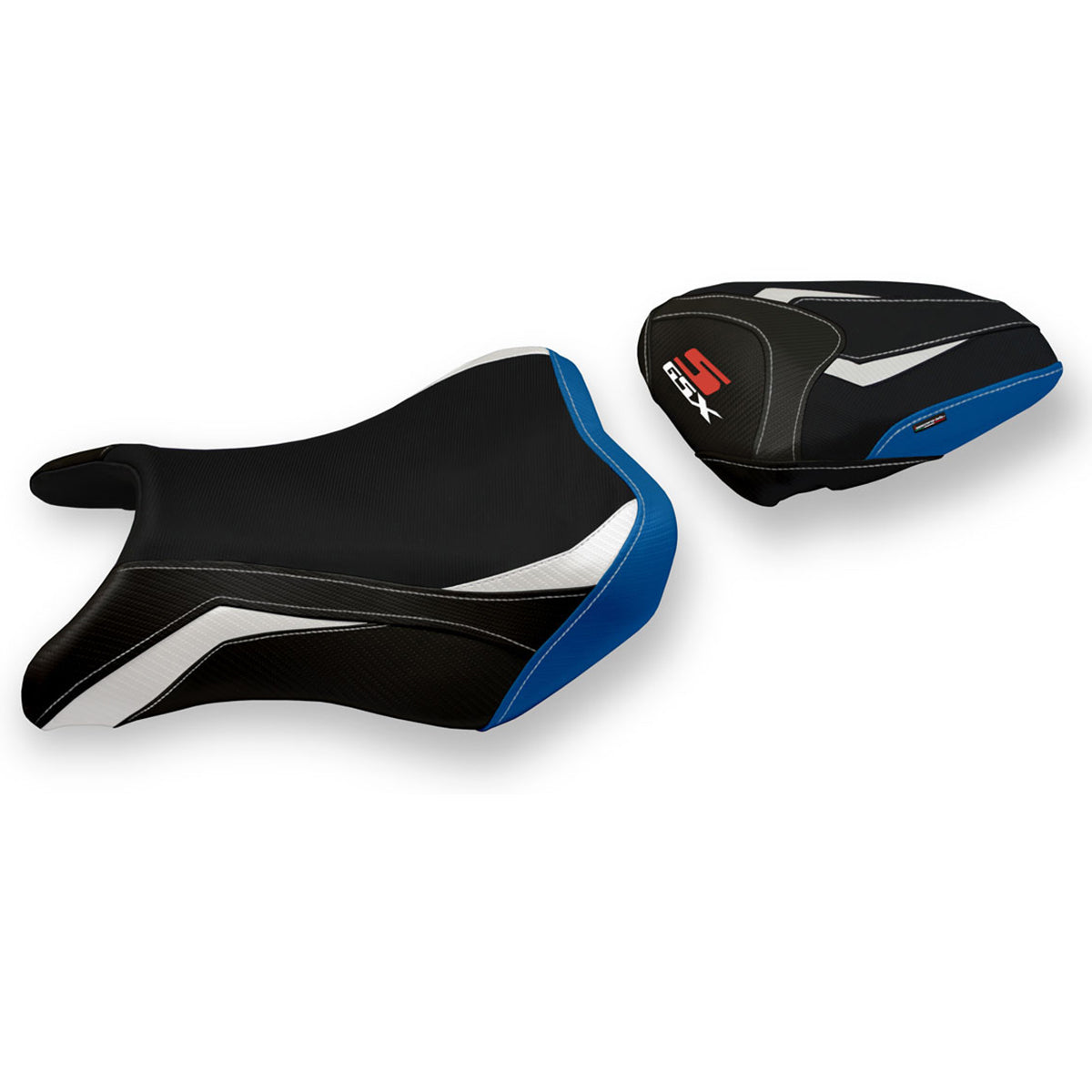 Suzuki GSXS 750 2017-2021 Seat Cover Tappezzeria Italia TPZ in White, Blue and Black