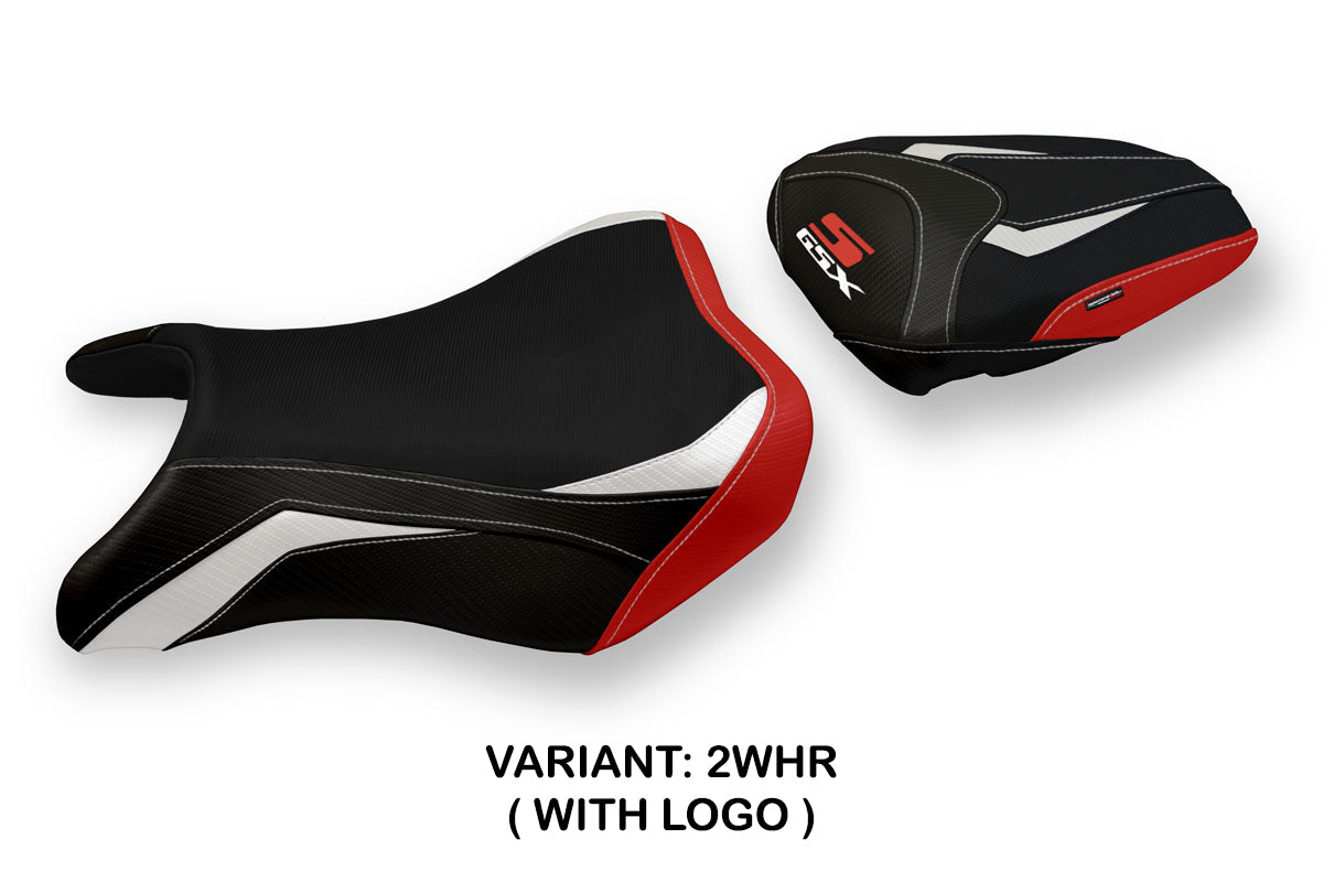 Suzuki GSXS 750 2017-2021 Seat Cover Tappezzeria Italia TPZ in White, Red and Black