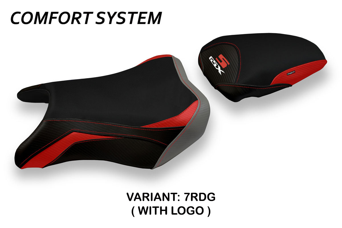 Suzuki GSXS 750 2017-2021 Seat Cover Tappezzeria Italia TPZ Comfort in Red and Grey