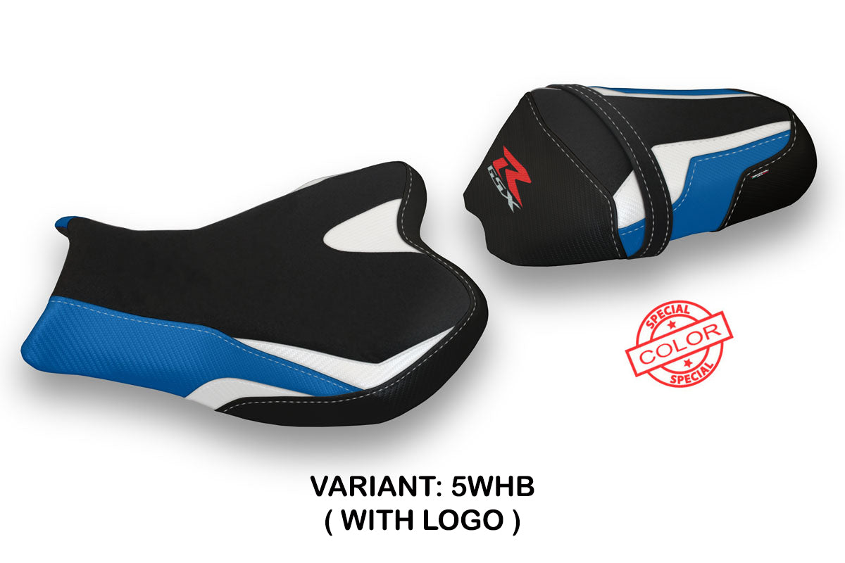 Suzuki GSXR 1000 2009-2016 Seat Cover Tappezzeria Italia TPZ in White, Blue and Black