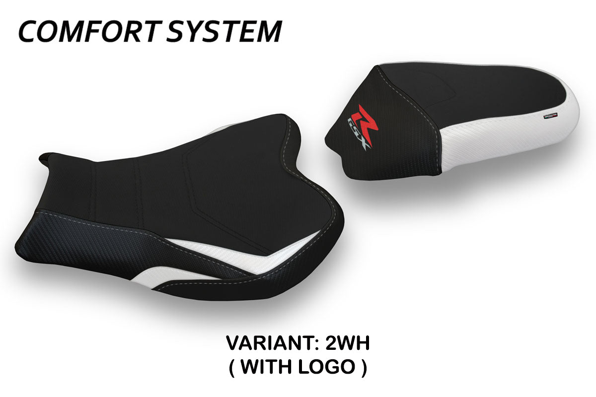 Suzuki GSXR 1000 2009-2016 Seat Cover Tappezzeria Italia TPZ Comfort in White and Black