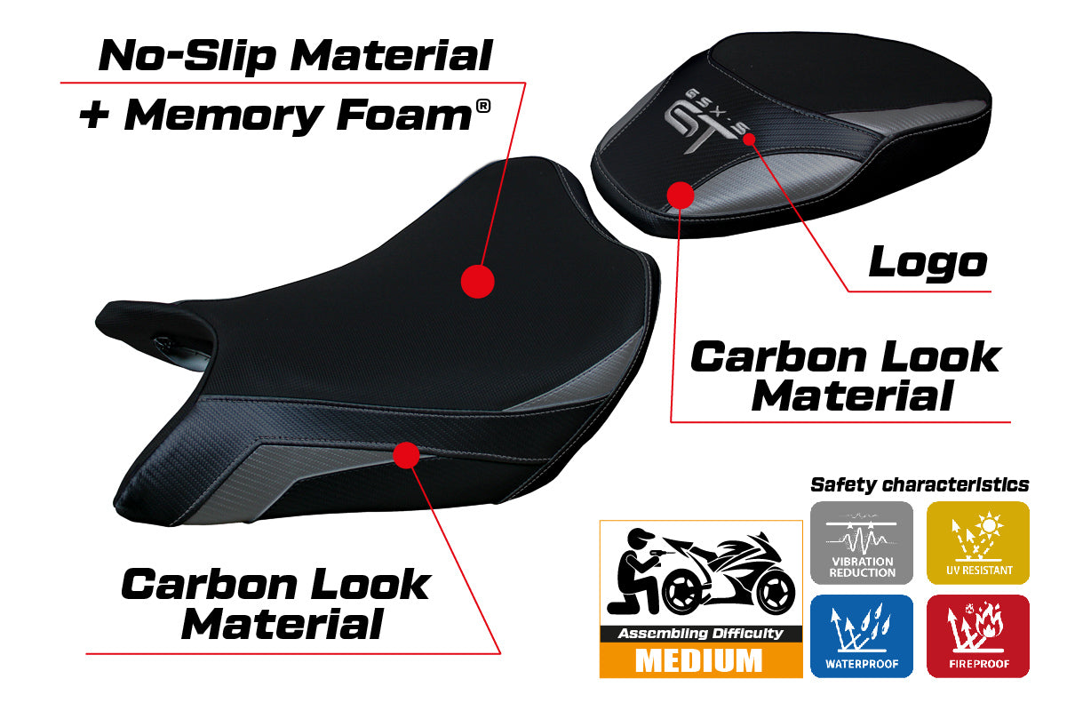 Suzuki GSXS 1000 GT 2021-2025 Seat Cover Tappezzeria Italia TPZ Comfort in Grey and Black