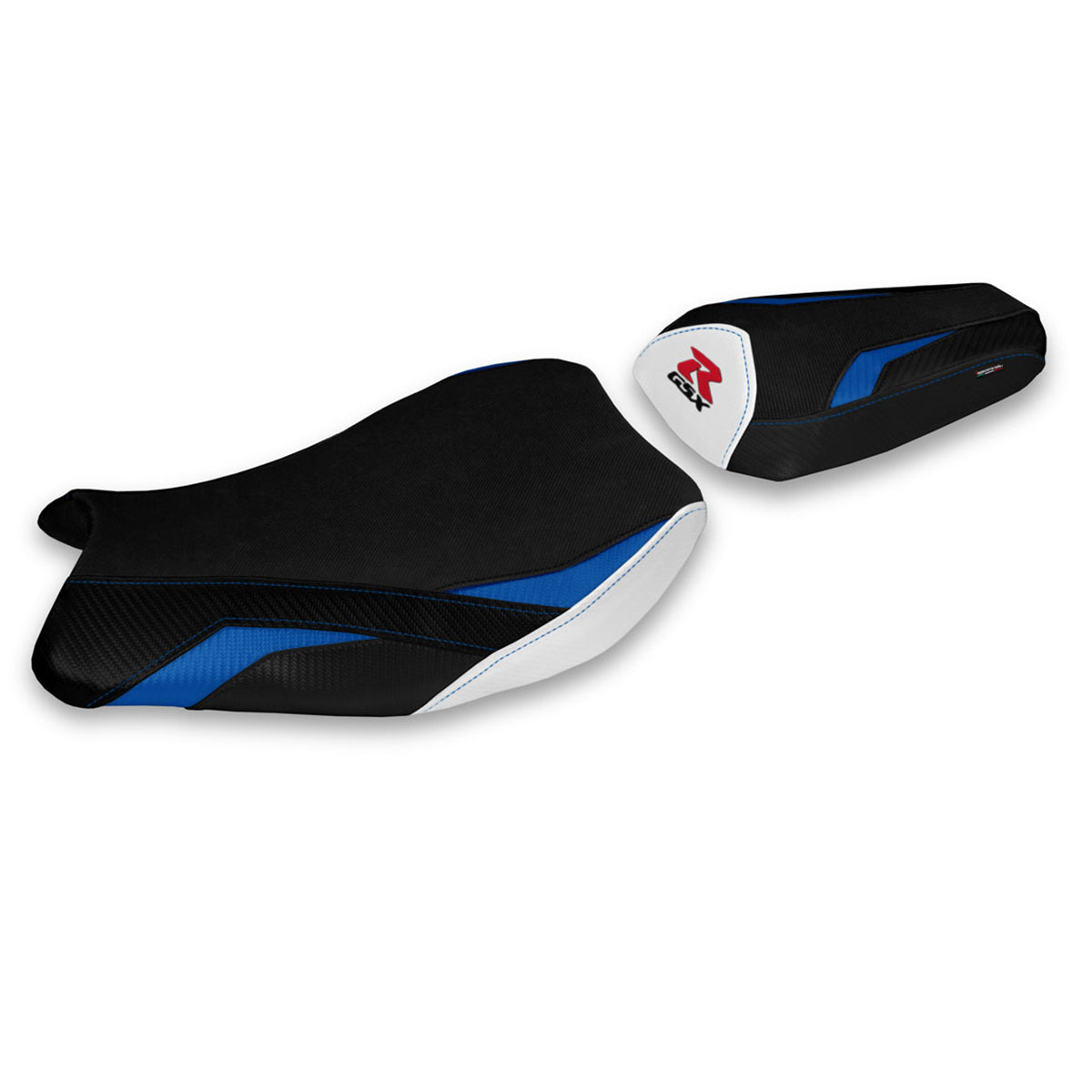 Suzuki GSXR 1000 2017-2024 Seat Cover Tappezzeria Italia TPZ in Blue and White