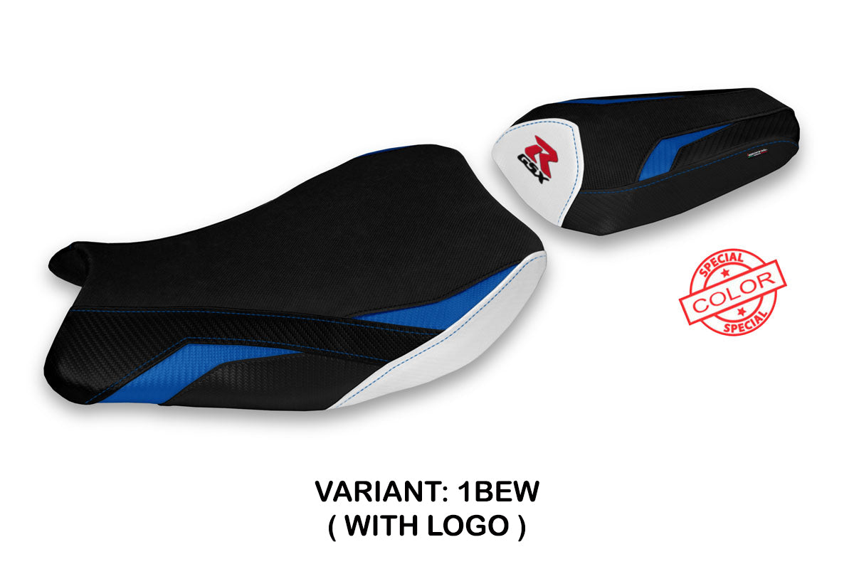 Suzuki GSXR 1000 2017-2024 Seat Cover Tappezzeria Italia TPZ in Blue and White