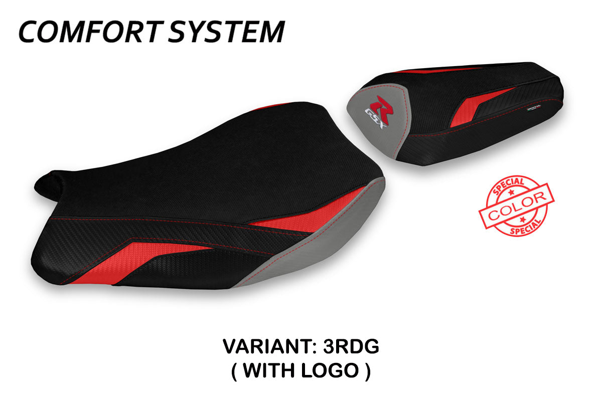 Suzuki GSXR 1000 2017-2024 Seat Cover Tappezzeria Italia TPZ Comfort in Red and Grey