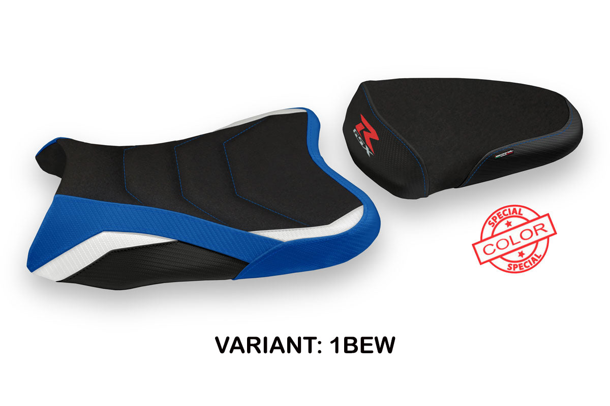 Suzuki GSXR 600 750 2008-2010 Seat Cover Tappezzeria Italia TPZ Ultragrip in Blue and White