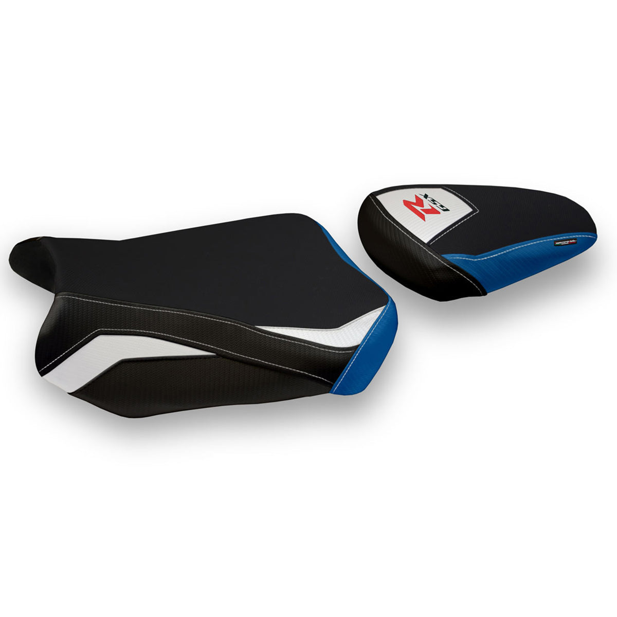 Suzuki GSXR 600 750 2011-2024 Seat Cover Tappezzeria Italia TPZ Comfort in White and Blue